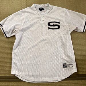 🔥 Stüssy International Mesh Jersey Baseball Shirt - White (L)